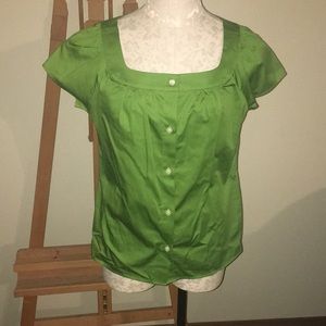 Banana Republic square neck button down blouse